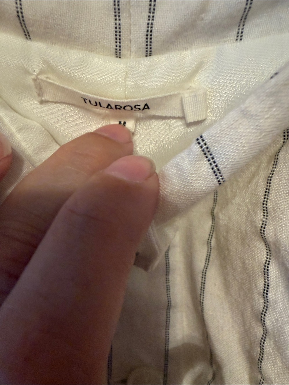 Tularosa Cream Striped Button-Front Romper - Picture 2 of 4